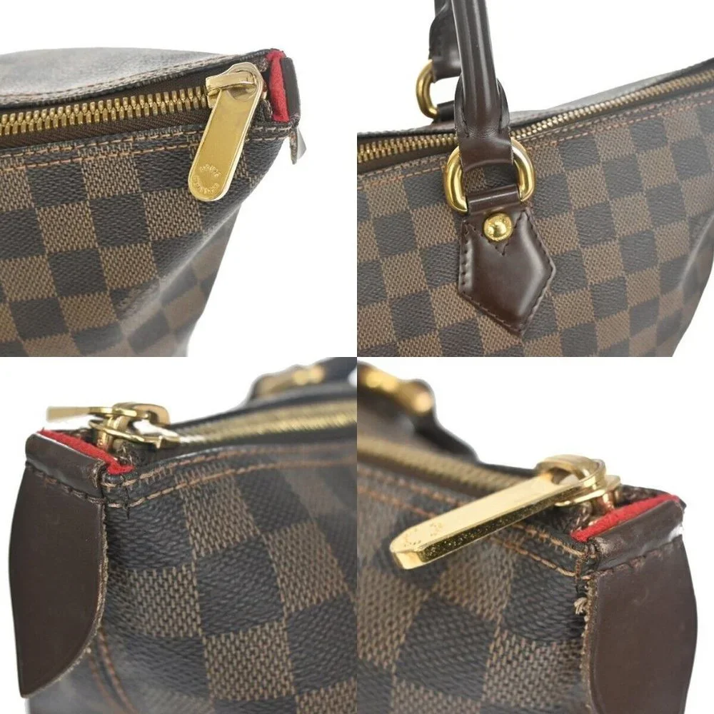 LOUIS VUITTON Saleya MM Shoulder Tote Bag Damier Ebene Leather